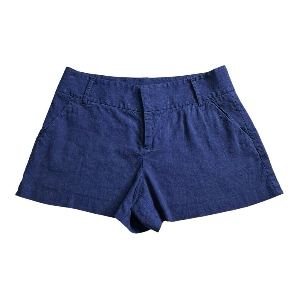 Alice + Olivia Size‎ 8 Blue Cut Off Short Pants Tapered Pockets  Utility Linen